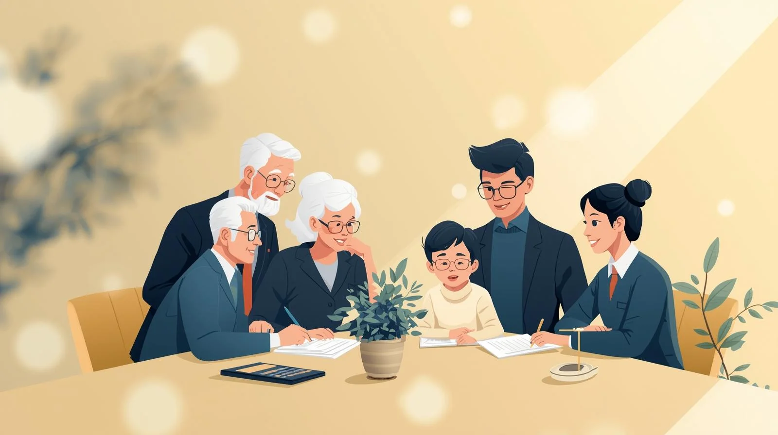 Multi-generational family discussing annual gift tax exclusion