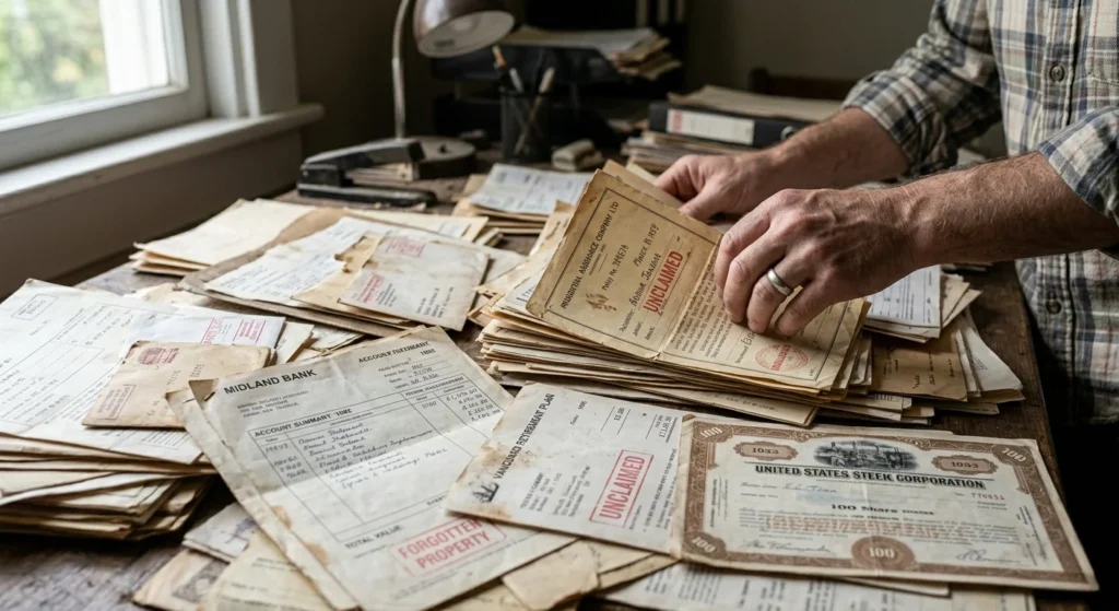 Sorting Unclaimed Property Sorting through unclaimed financial documents