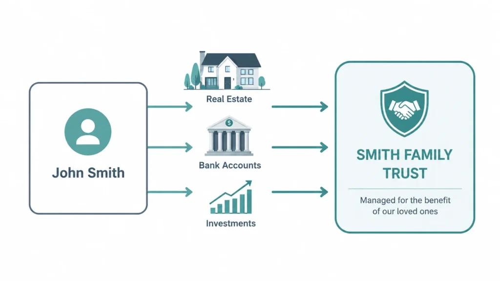 Assets moving from personal name into trust