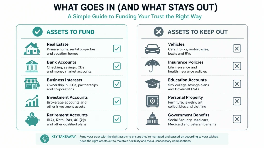 Checklist of assets to fund or skip